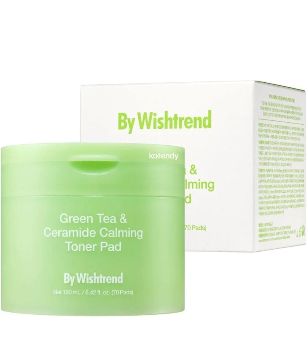 By Wishtrend Green Tea & Ceramide Calming Toner Pad x70